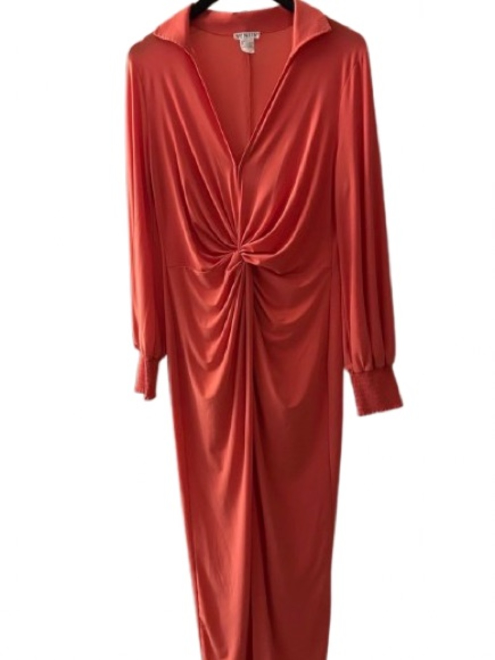 VENUS Coral V-Neck Twist Front Dress